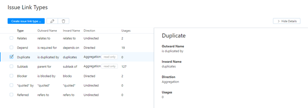 Issue link types