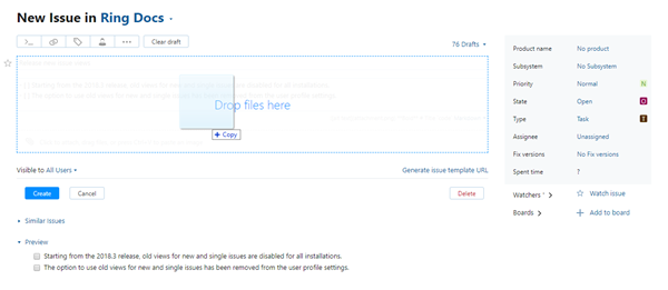 New issue attach files