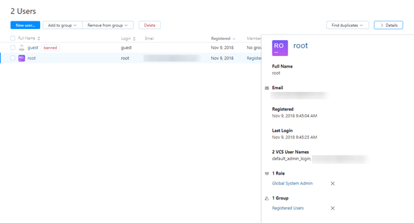user accounts in new instance user accounts in new instance