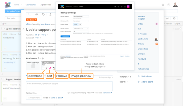 Attachment options agile Attachment options agile