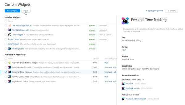 Install widget from repository Install widget from repository