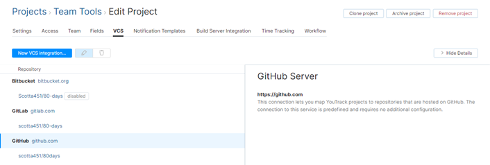 Project VCS integrations Project VCS integrations