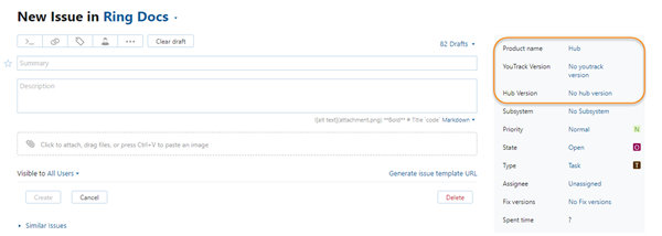 conditional field YouTrack and Hub version