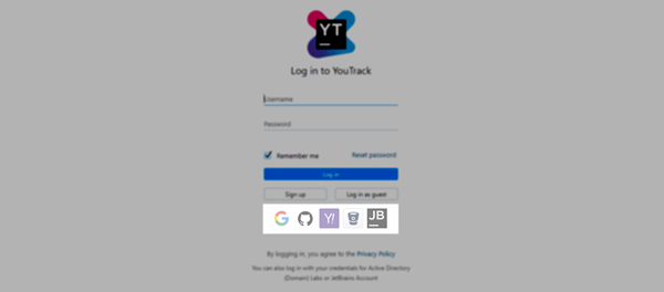 The set of available authentication modules as shown on the login form. The set of available authentication modules as shown on the login form.