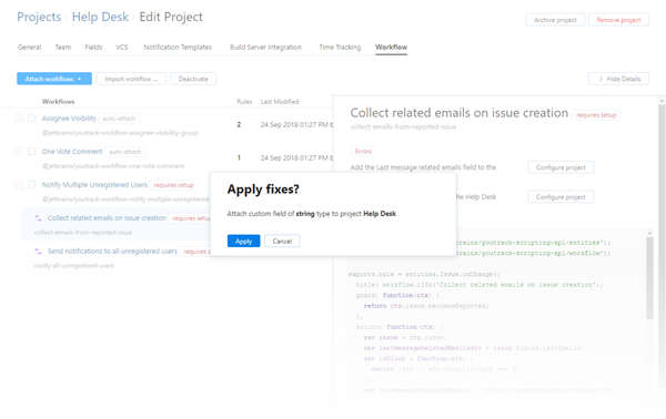 help desk workflow apply fixes