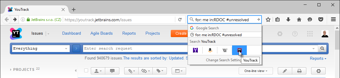 Opensearch firefox search field