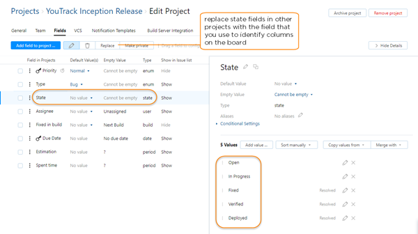 Scrum tutorial state field