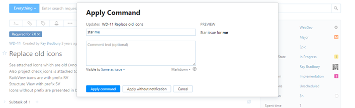 Star me command Star me command
