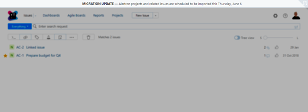 sample banner with a message that alerts users about a scheduled import job