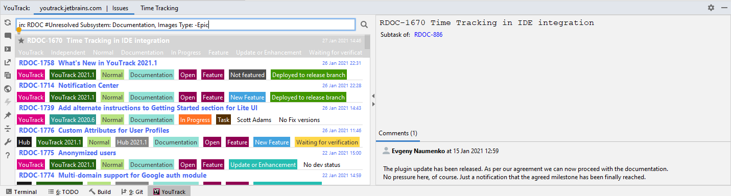 youtrack integration