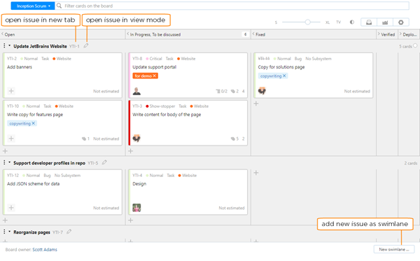 Issue as swimlane