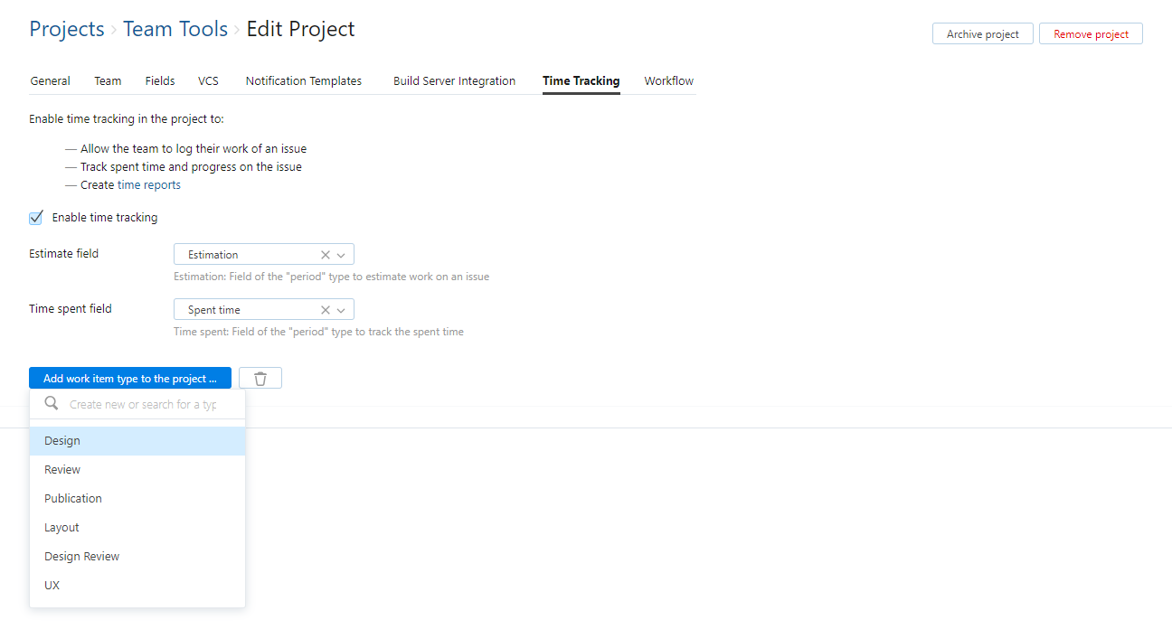 Add work item type to project Add work item type to project