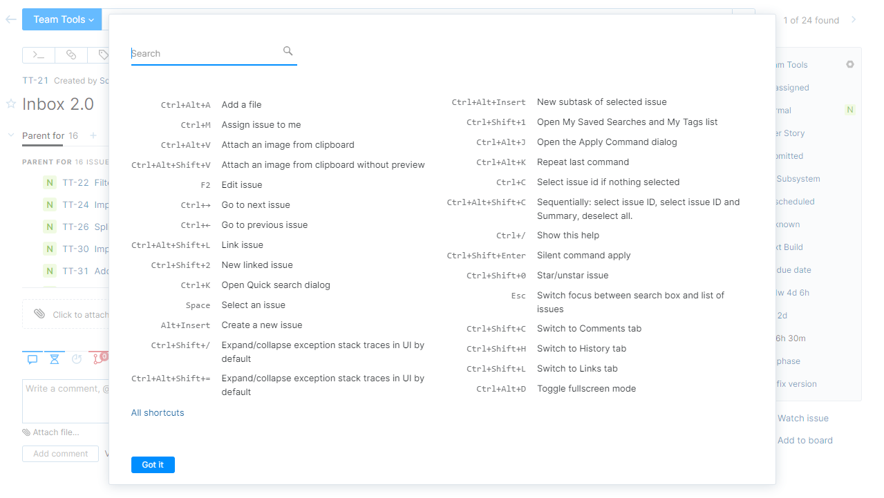 Keyboard Shortcuts from Help menu. Keyboard Shortcuts from Help menu.