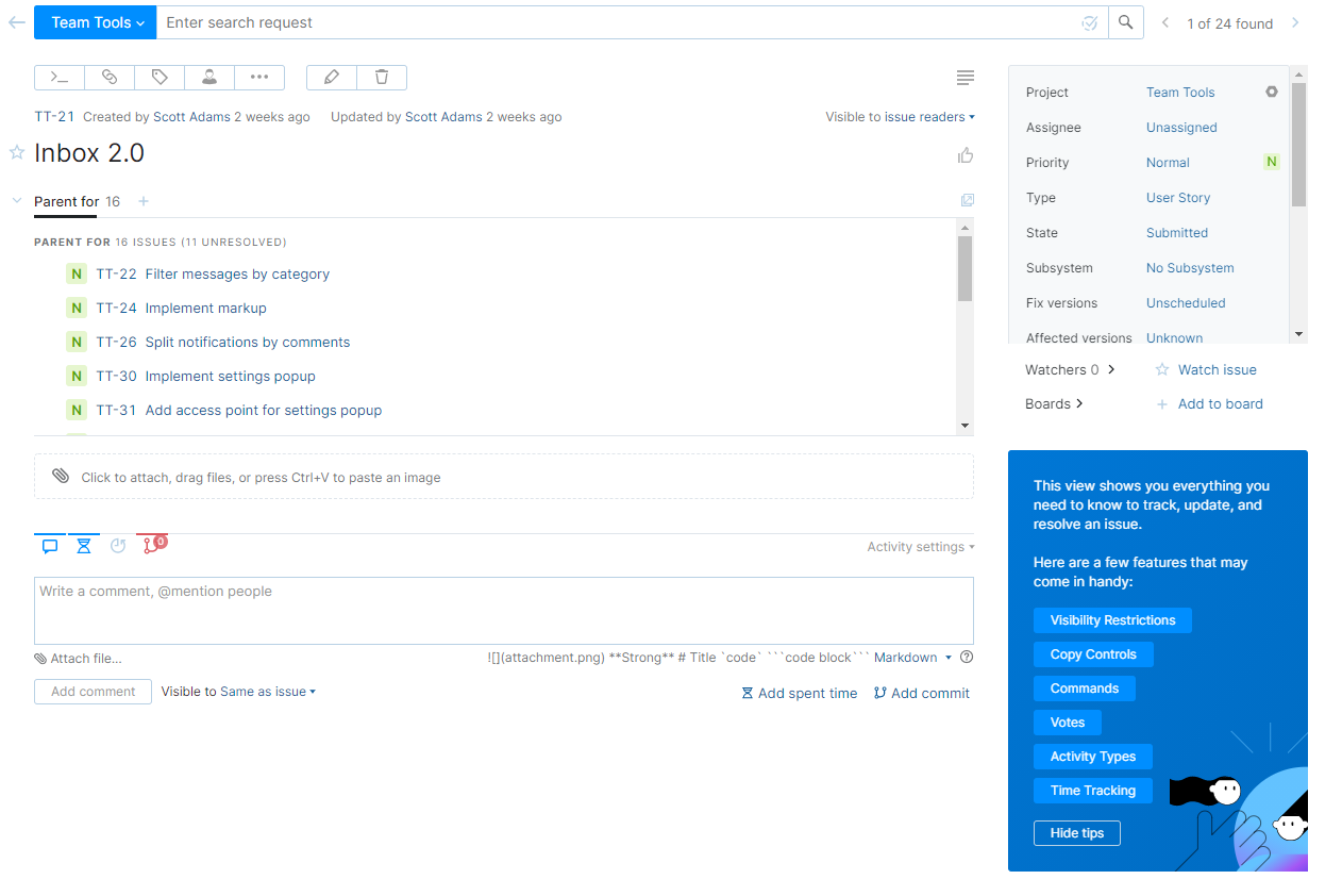 Tips for New Users in single issue view. Tips for New Users in single issue view.