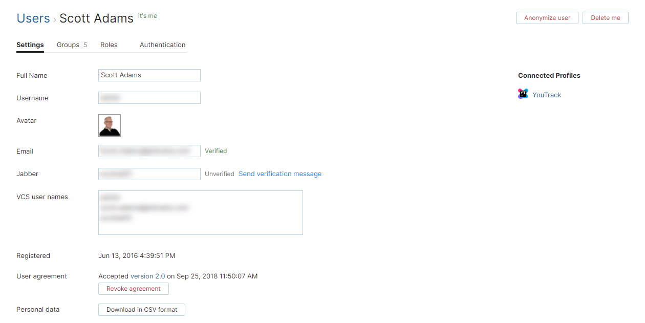 Hub account general Hub account general
