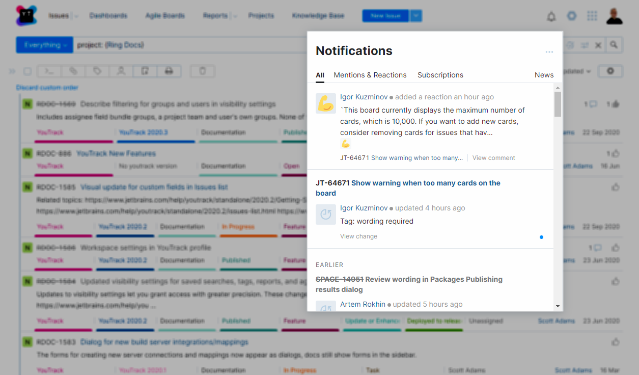 The complete list of all notifications. The complete list of all notifications.