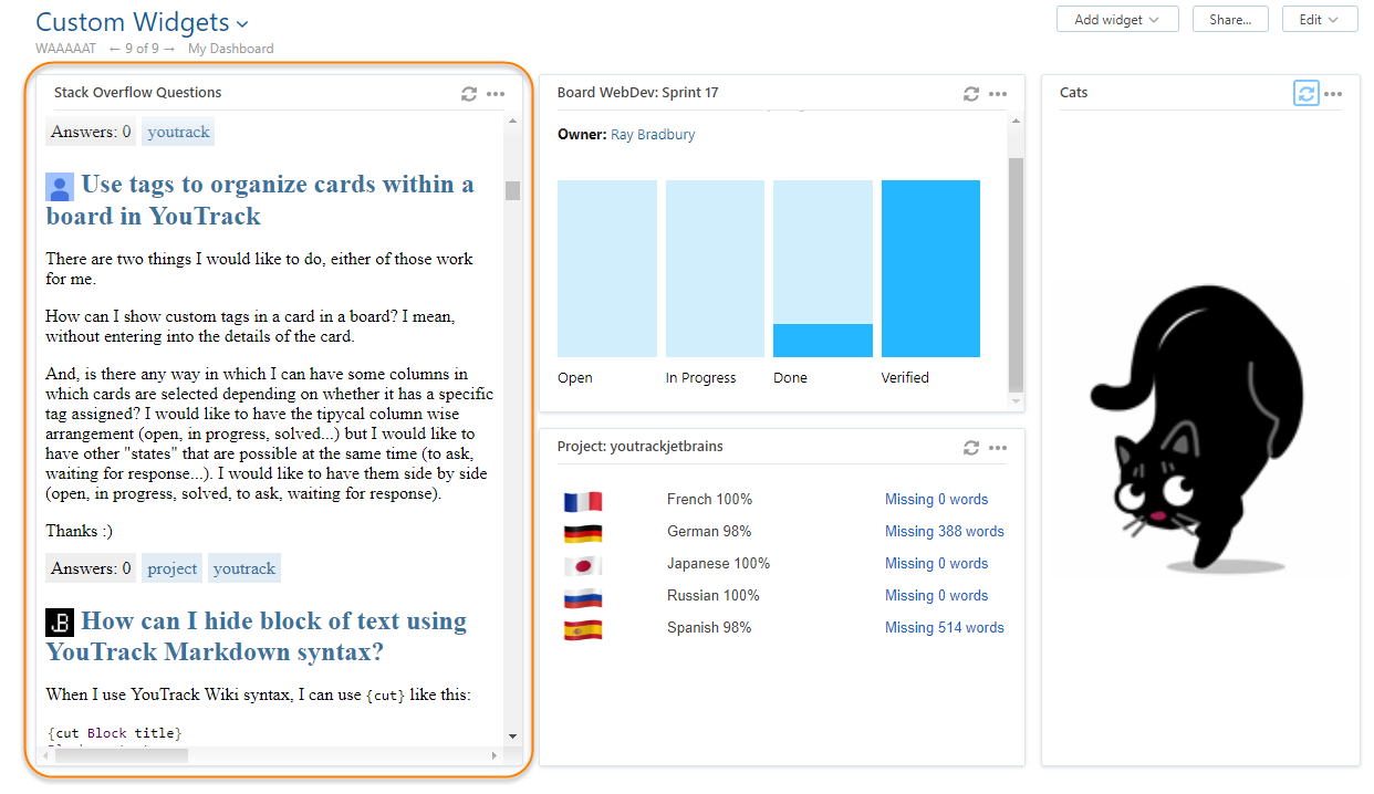 Stack overflow questions widget Stack overflow questions widget