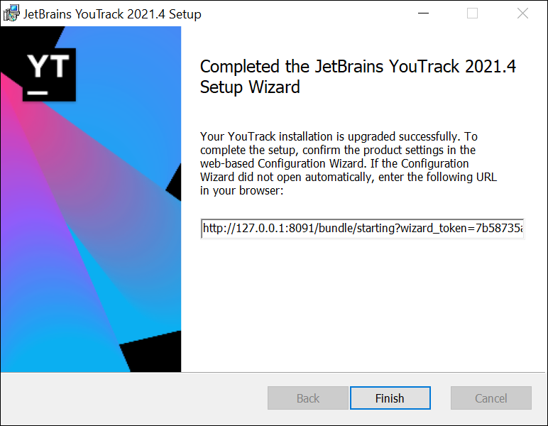 Upgrade setup wizard complete