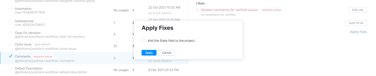 Attach workflows apply fixes.