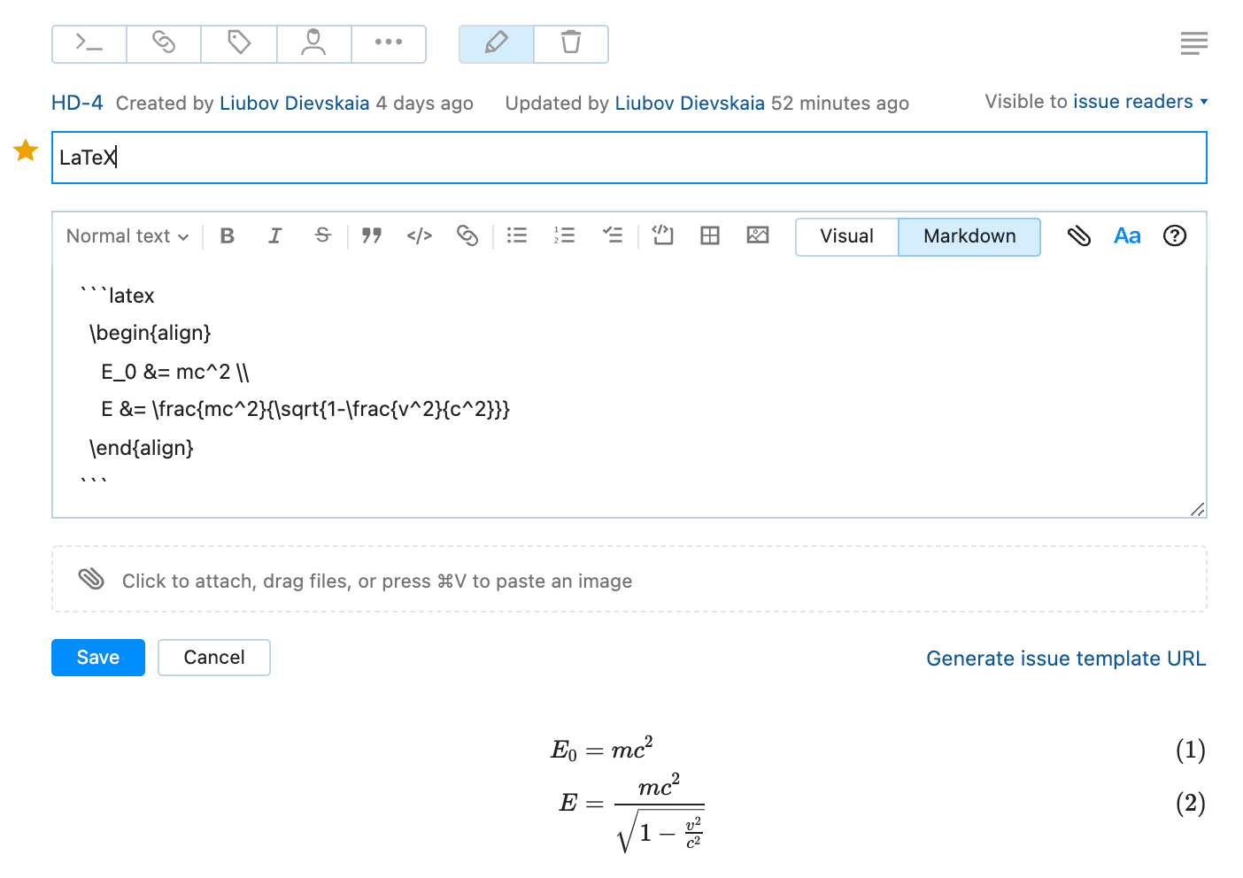 Markdown の構文 Youtrack Standalone