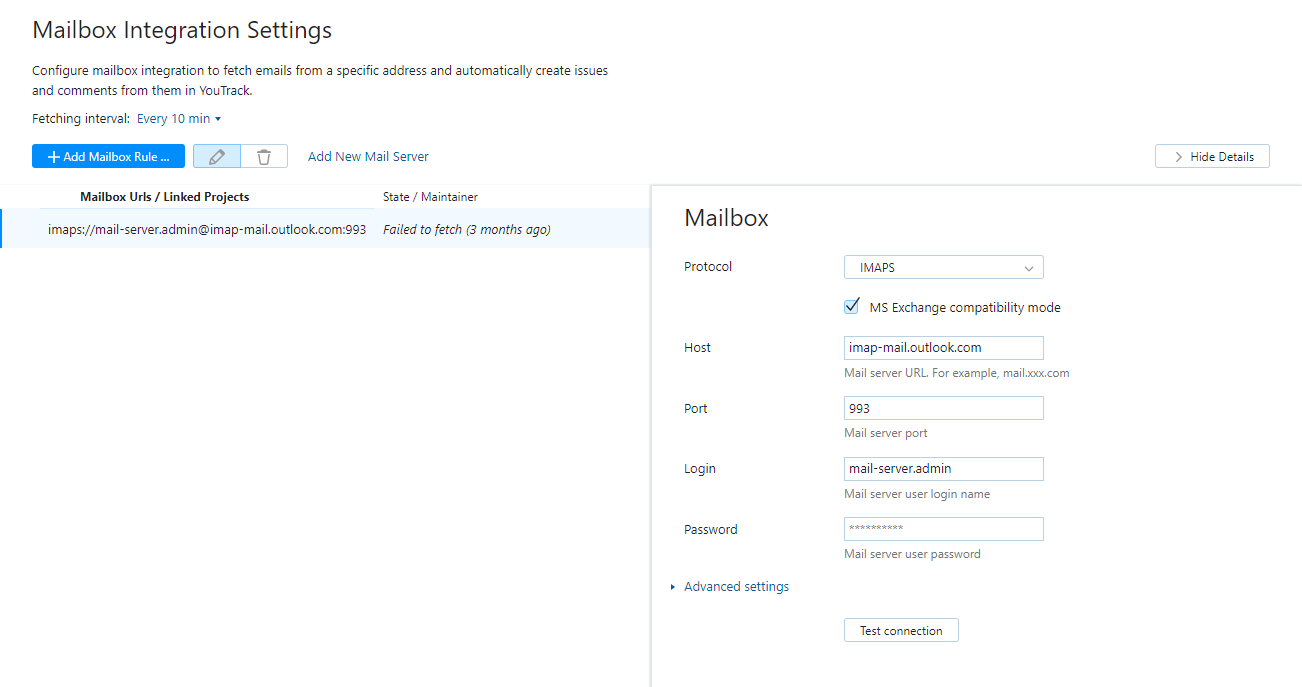 add mailbox for feedback email