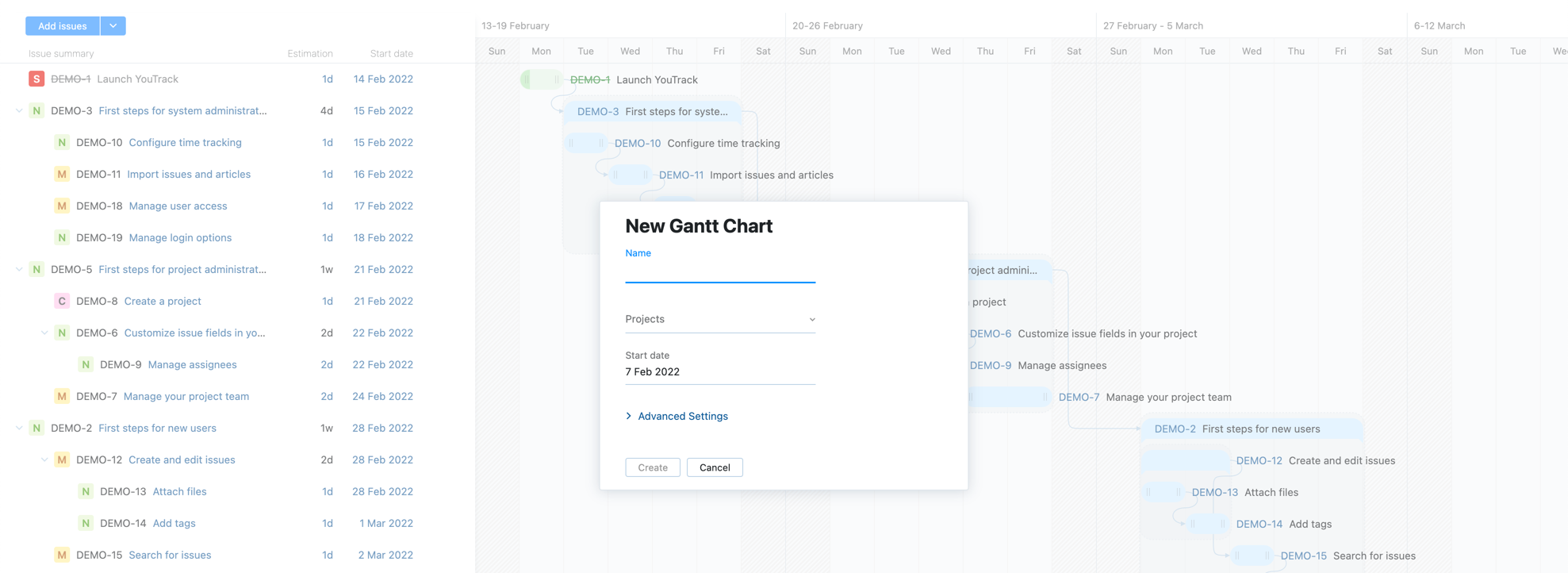 youtrack gantt