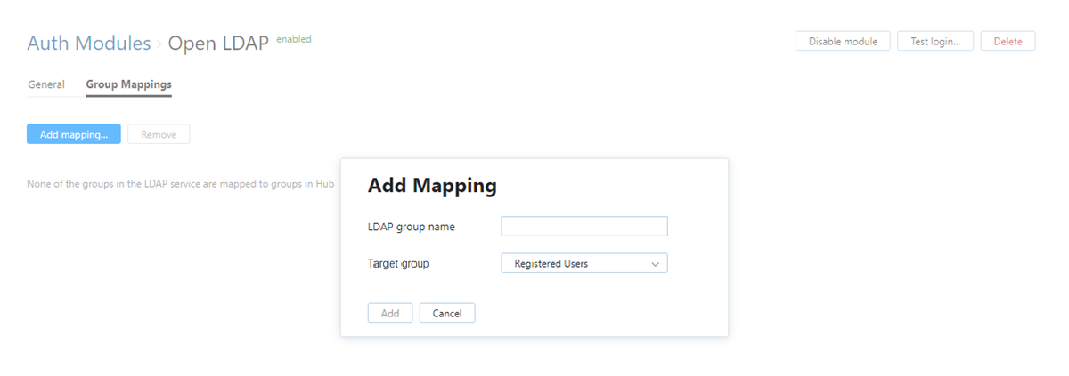 add open LDAP group mapping