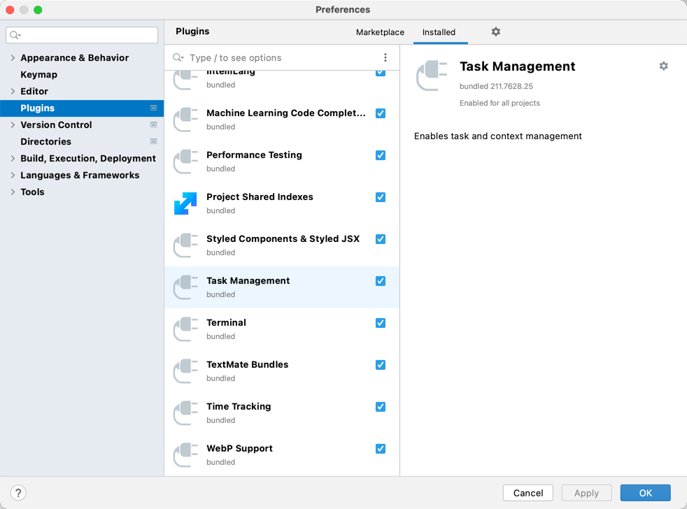 Embedded IDE plugin for task management.