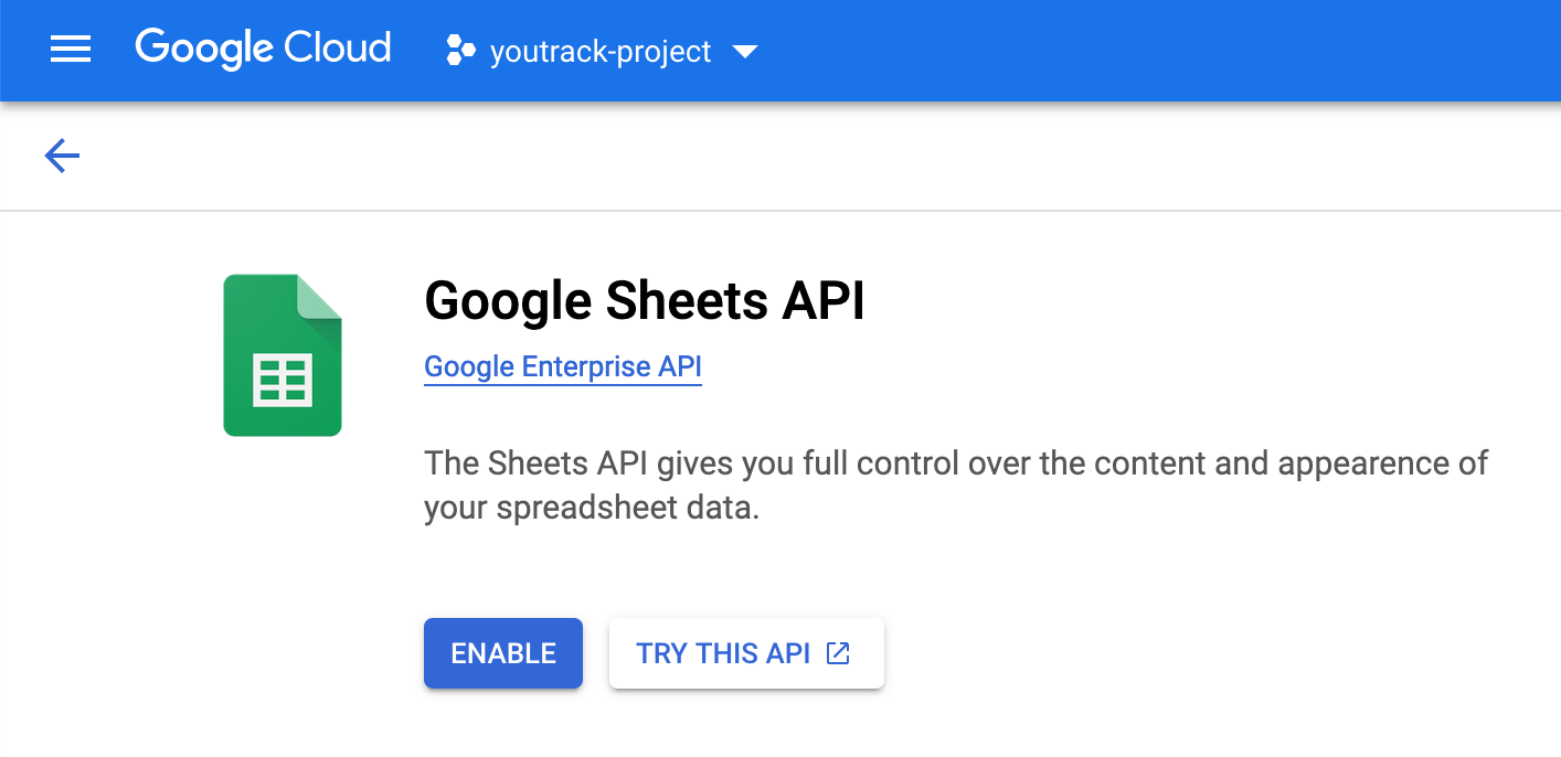 Enable the Google Sheets API