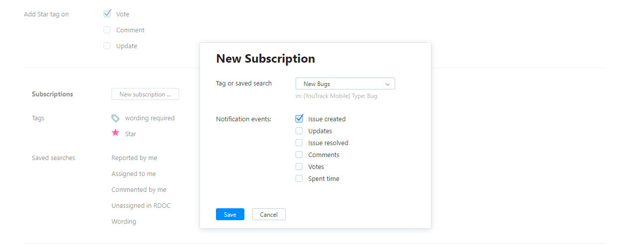 Subscription new bugs