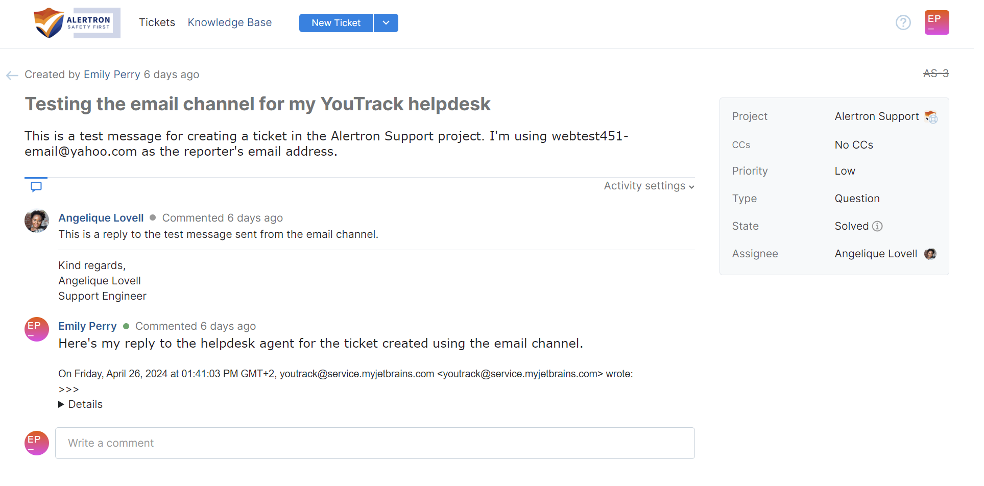 The YouTrack application header with a custom logo. The YouTrack application header with a custom logo.
