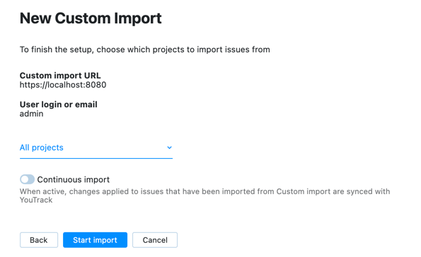 New custom import step two