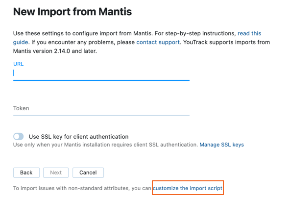 Customize a predefined import script