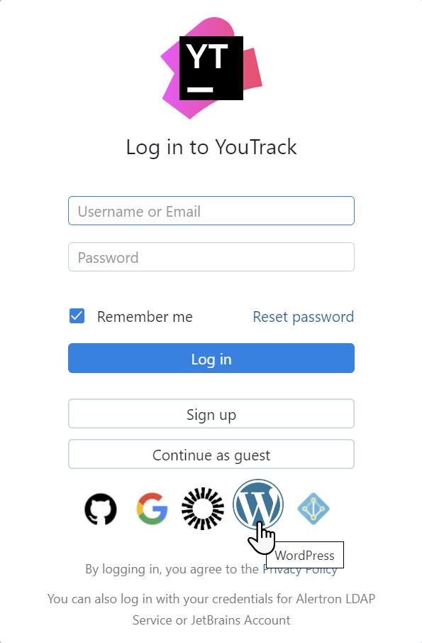 A login dialog that supports OpenID.