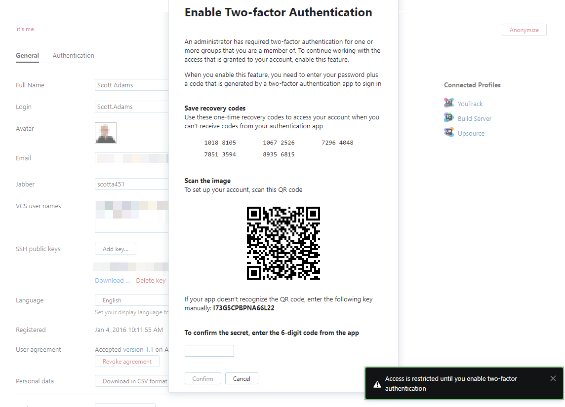 notification for user who does not have 2FA enabled notification for user who does not have 2FA enabled