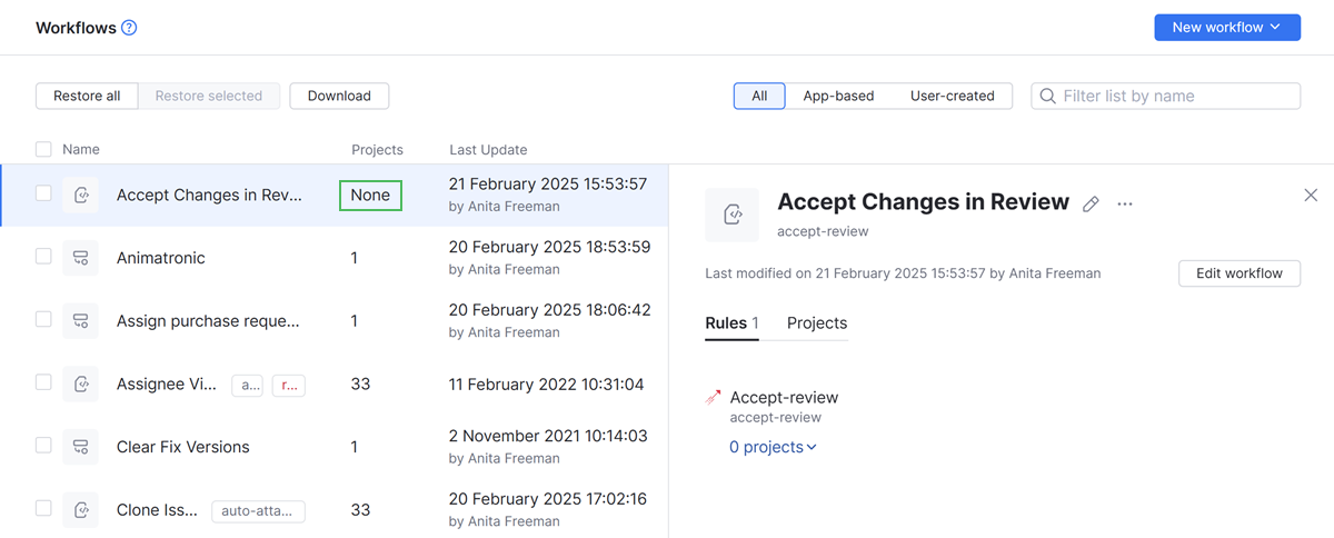 ワークフロールールを使用せずにアクティブ化する Activate workflow rule no usages.