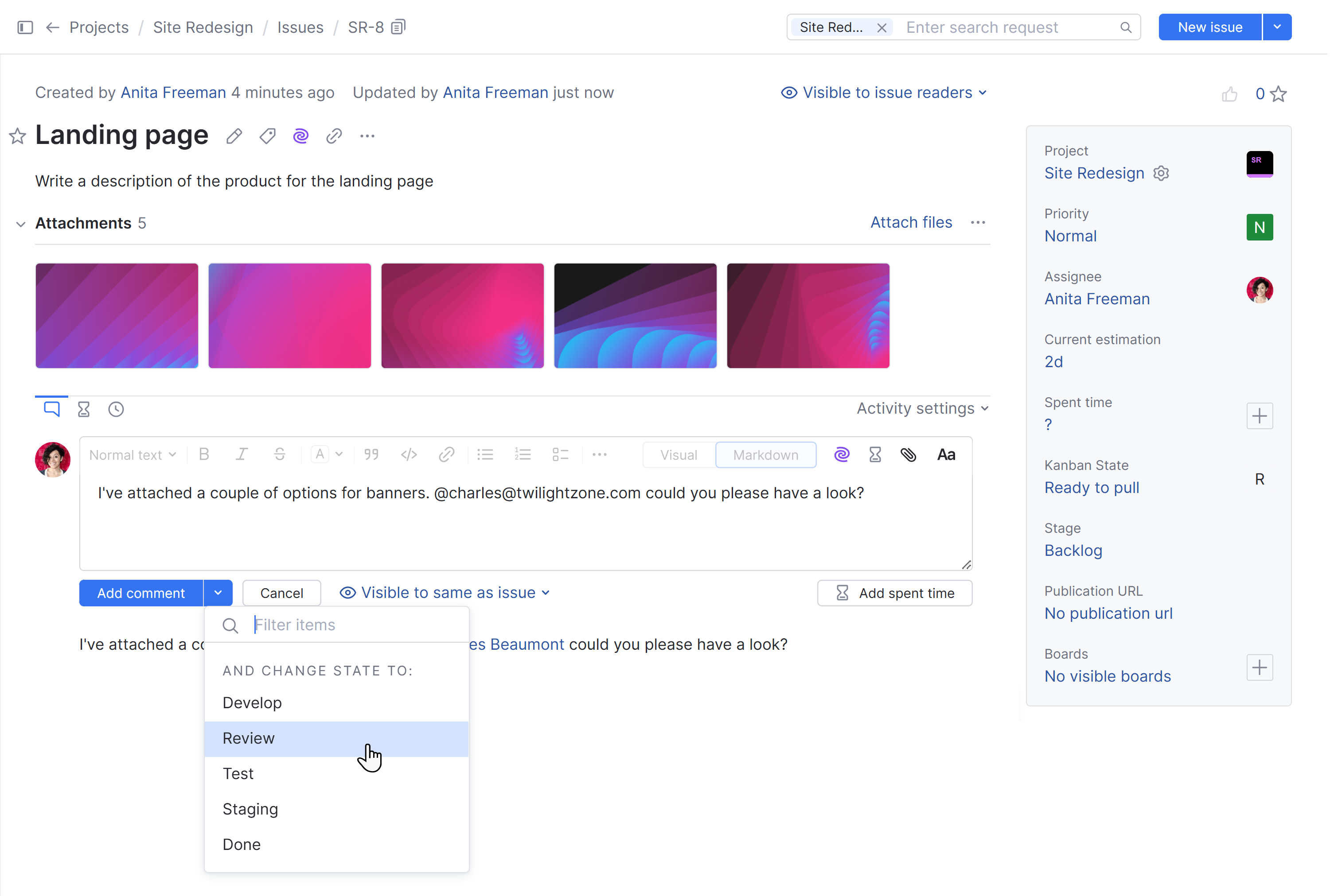 Add comment single issue view Add comment single issue view