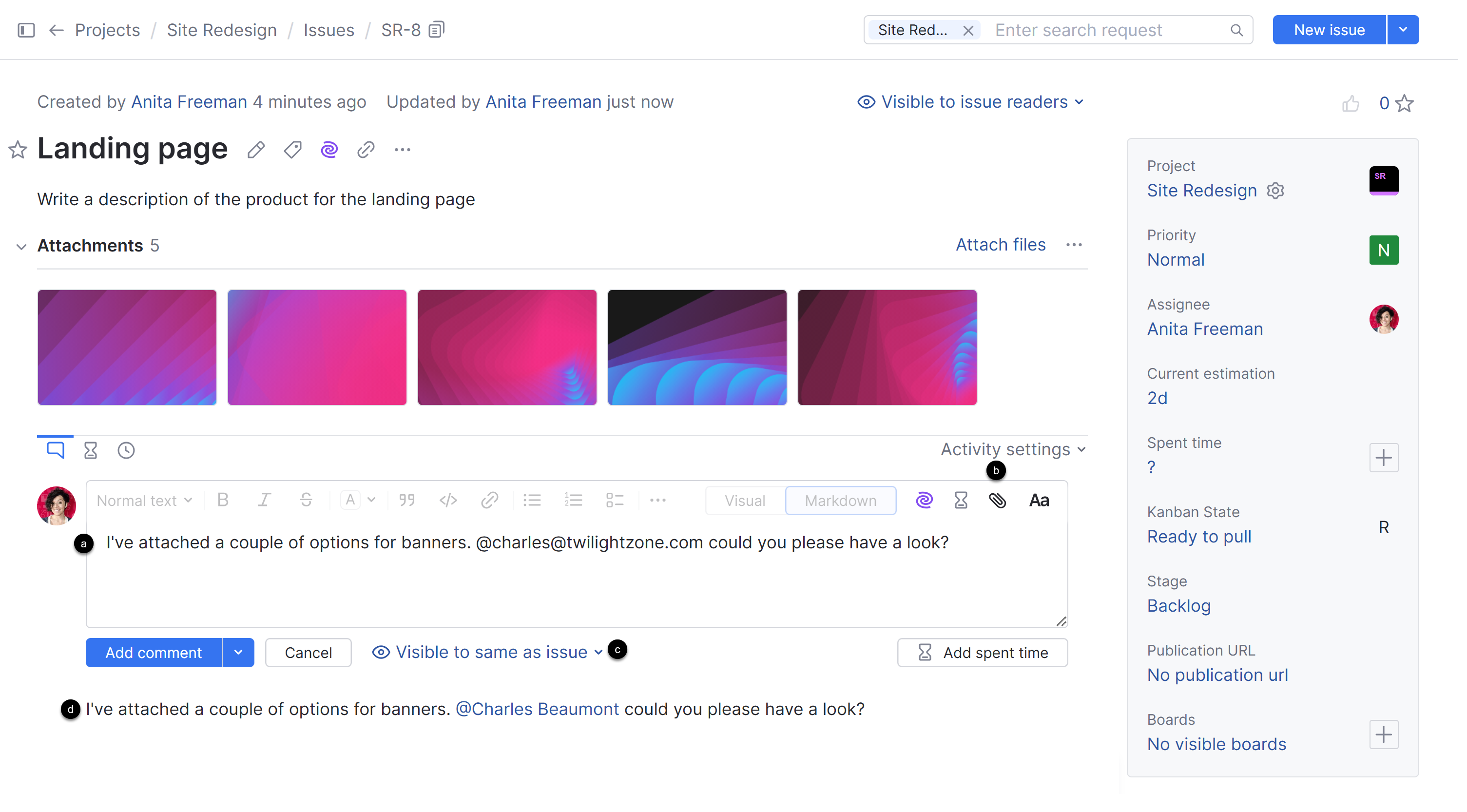 Add comment single issue view Add comment single issue view