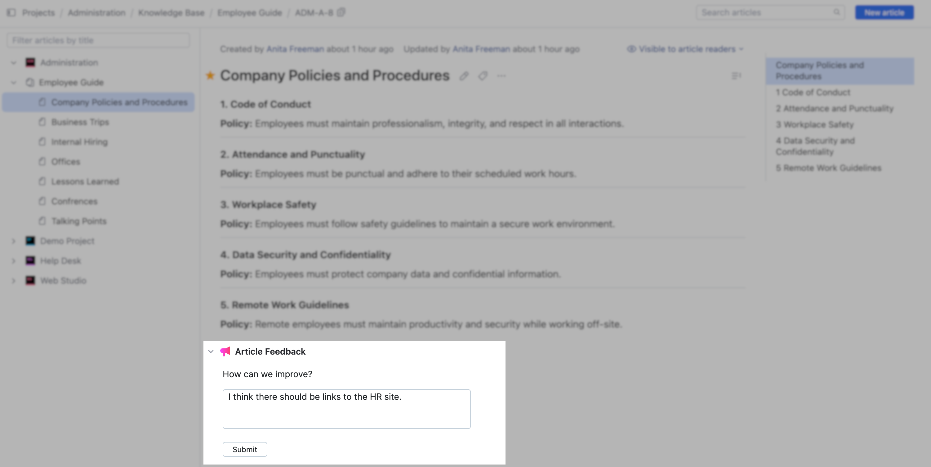 Submit Article Feedback Widget Submit Article Feedback Widget