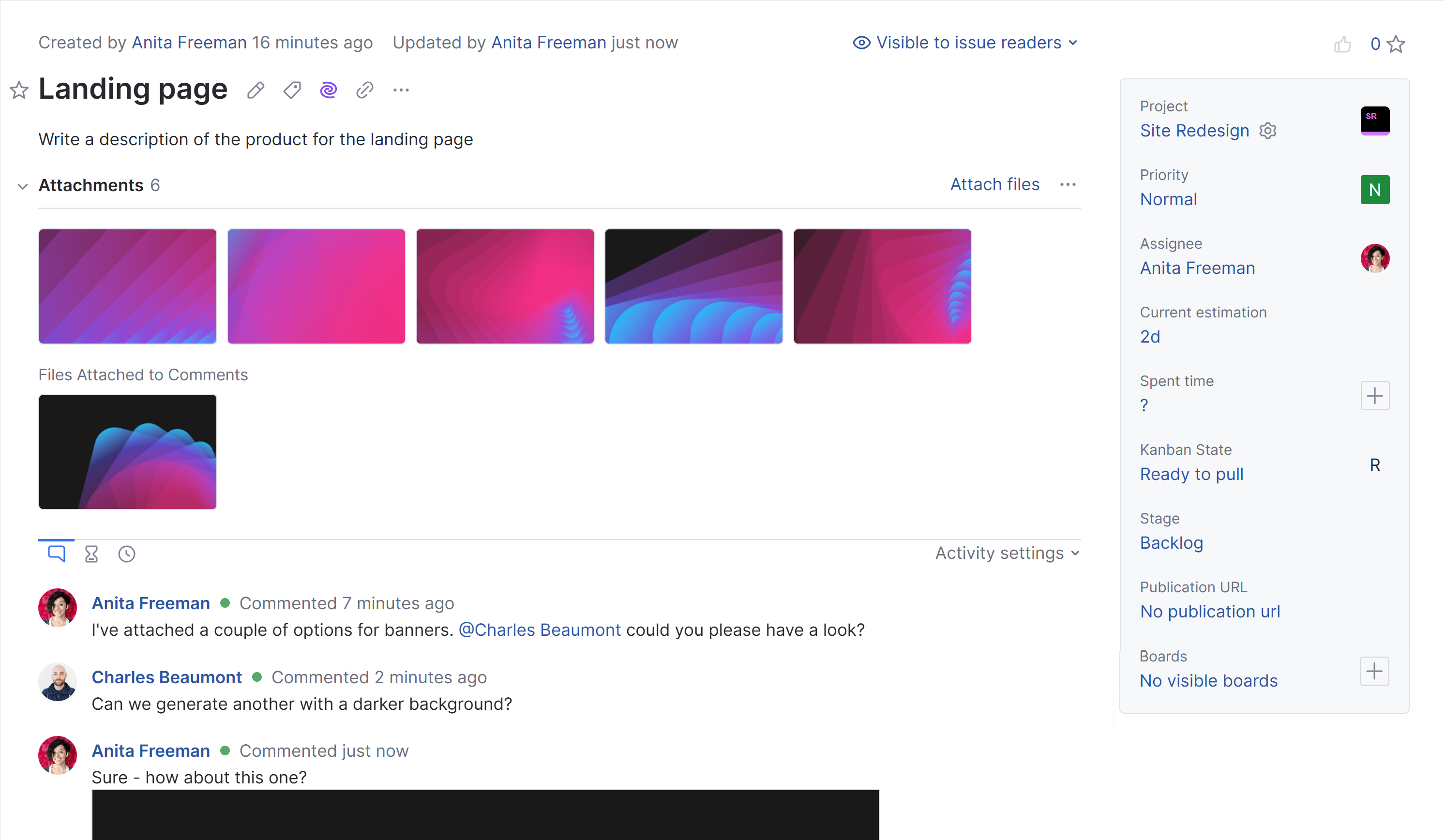 Attach files to comments Attach files to comments