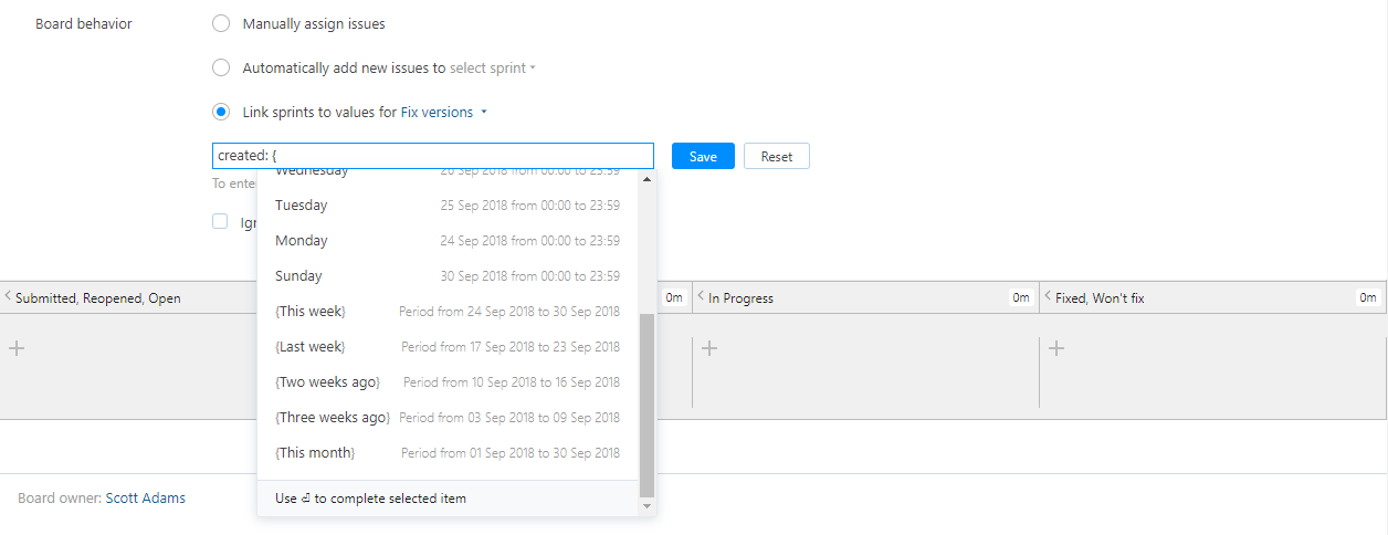 board behavior relative value in query board behavior relative value in query