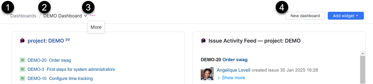 Breadcrumb navigation for dashboards. Breadcrumb navigation for dashboards.