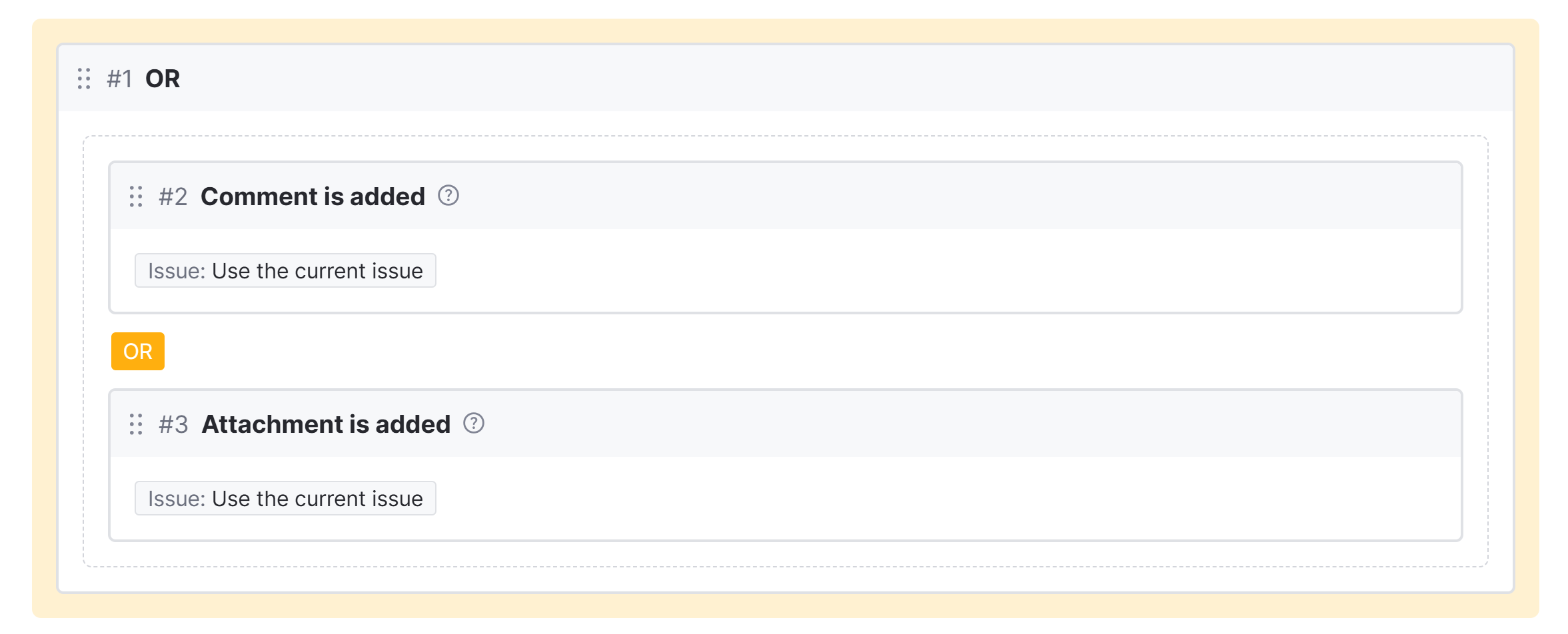 ワークフロールールの一連の前提条件の OR ビルドブロック。 The OR building block in the set of prerequisites for a workflow rule.