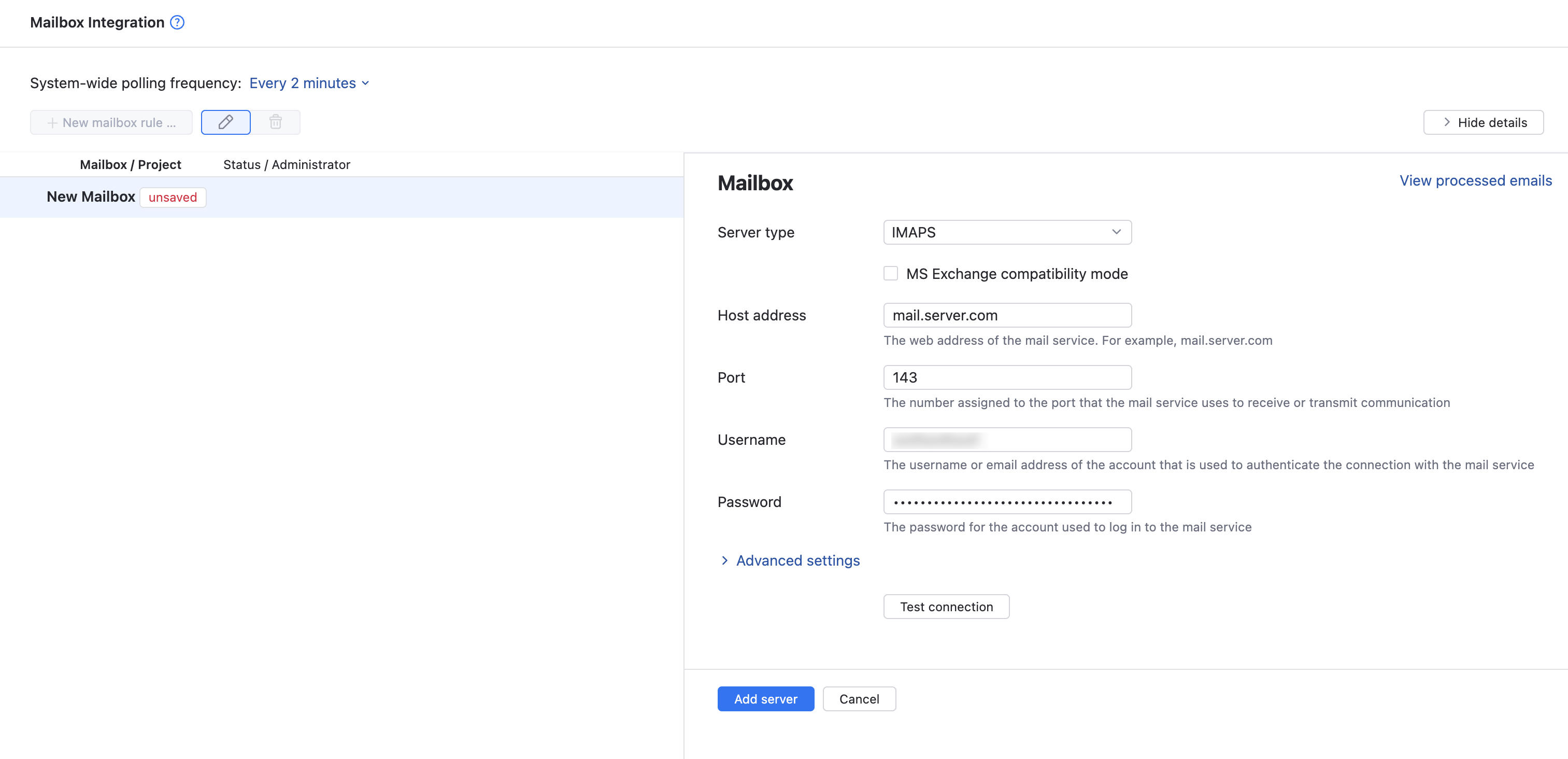 connect to a mail server connect to a mail server