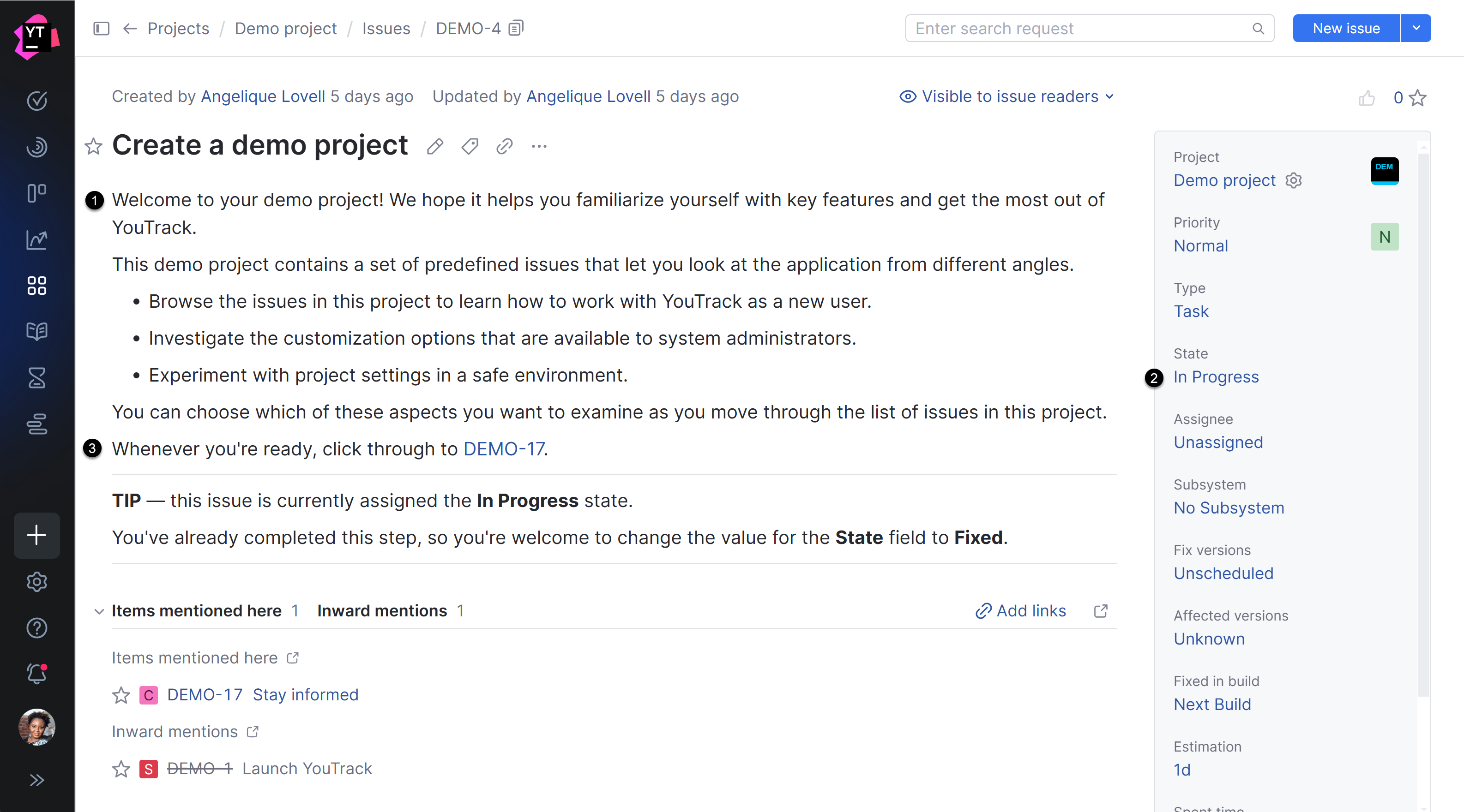 Sample issue in the demo project. Sample issue in the demo project.