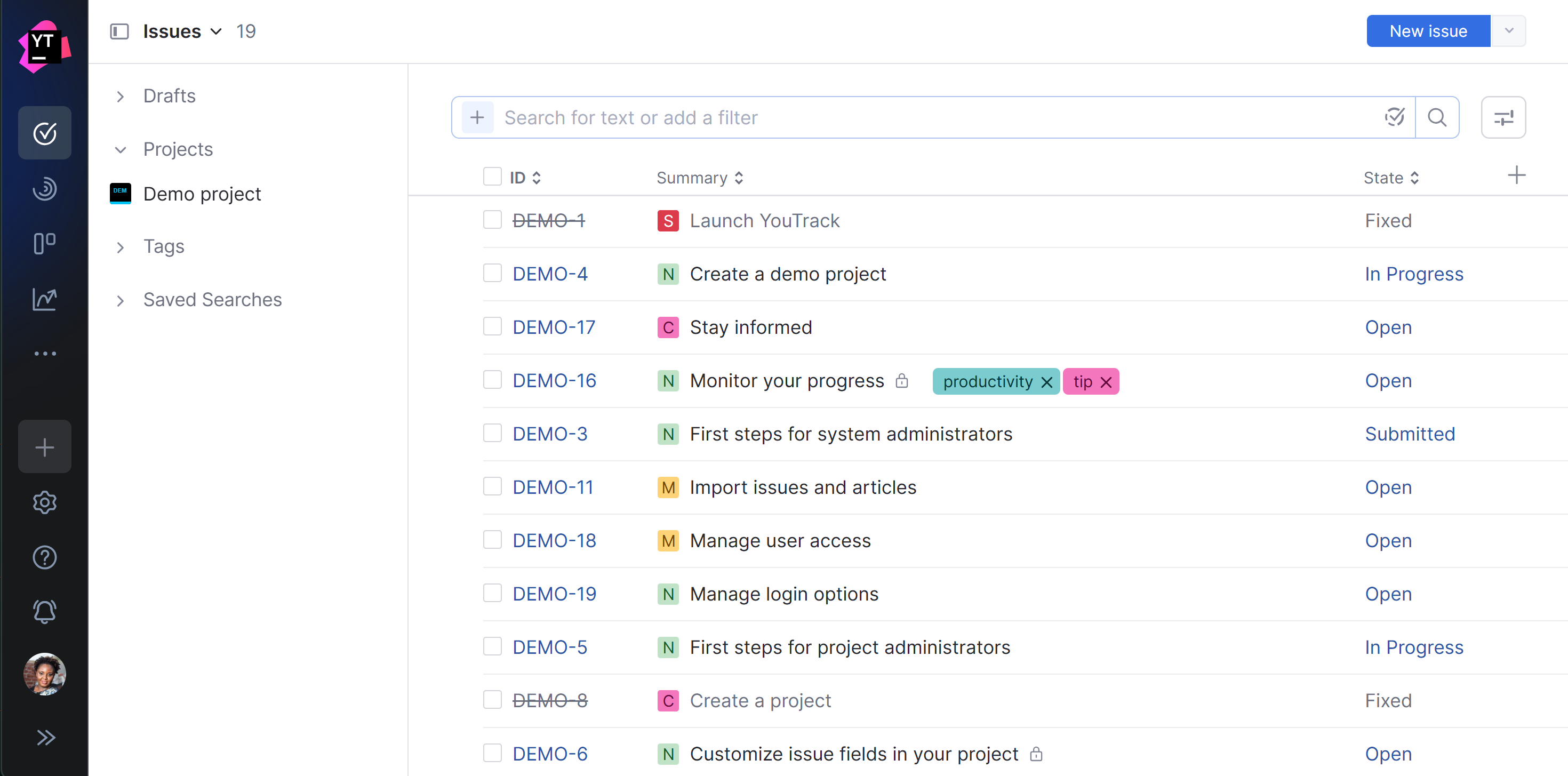 Issues in the demo project. Issues in the demo project.