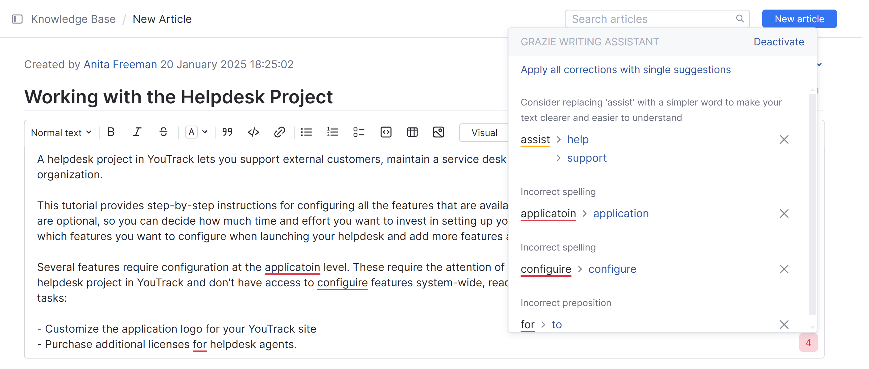 A list of suggestions for an article in the knowledge base. A list of suggestions for an article in the knowledge base.