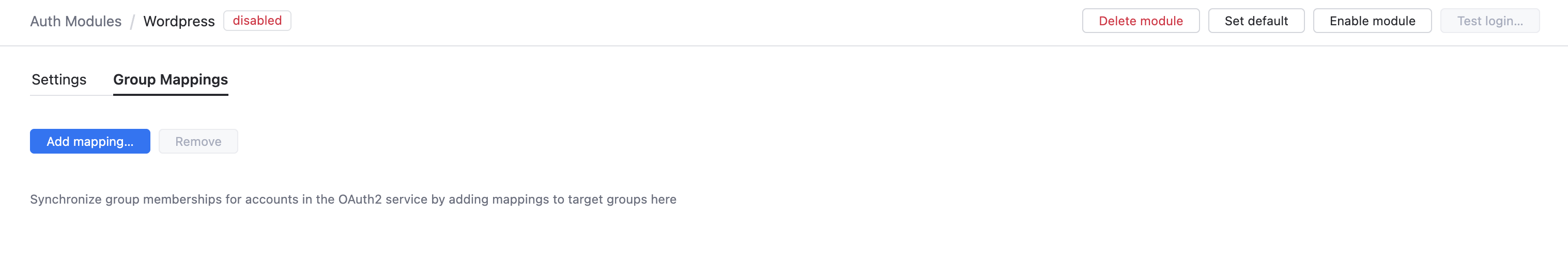 Group mappings for OAuth2 accounts. Group mappings for OAuth2 accounts.