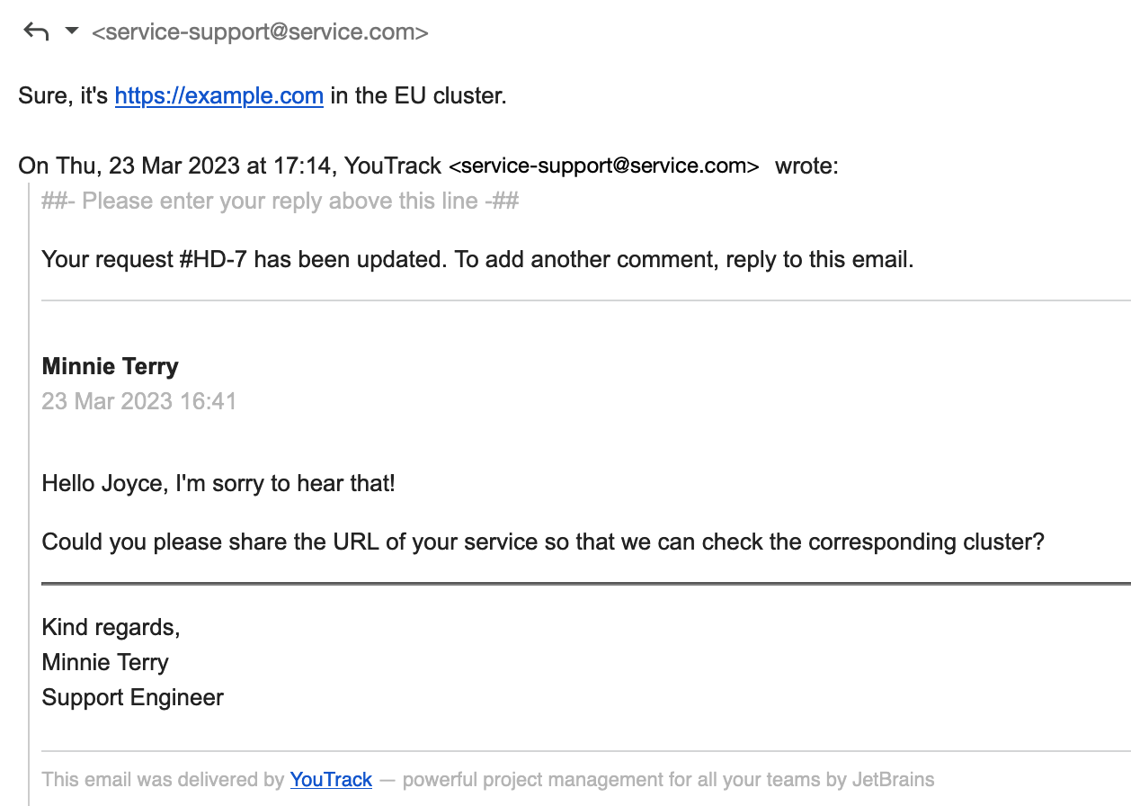 Reply to a ticket from email Reply to a ticket from email