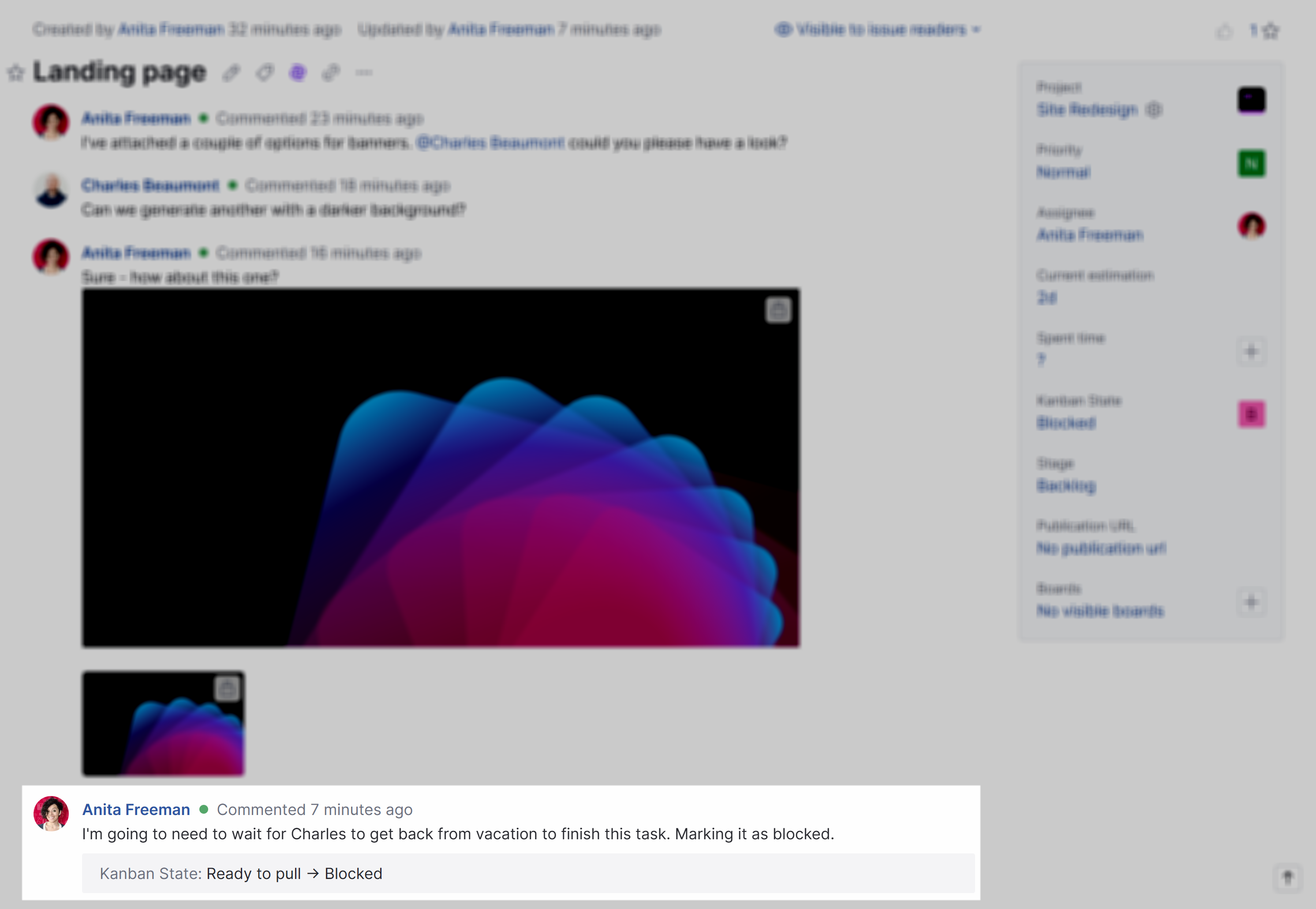 Comment-related changes in an issue. Comment-related changes in an issue.